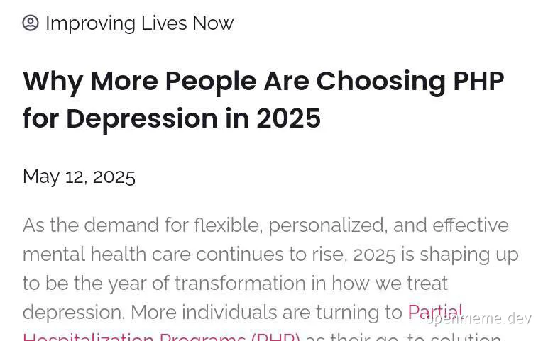 PHP for depression treatment 2025