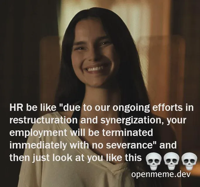HR employee termination notice meme