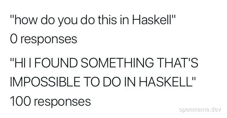 Haskell programming joke about impossible task
