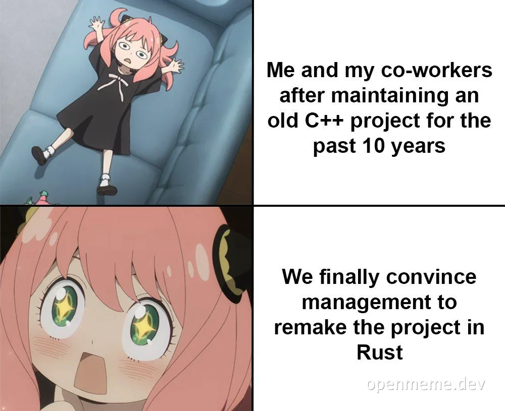 anime girl with pink hair looking shocked and happy
