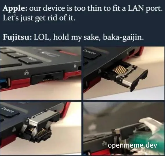 Fujitsu laptop with a modular LAN port