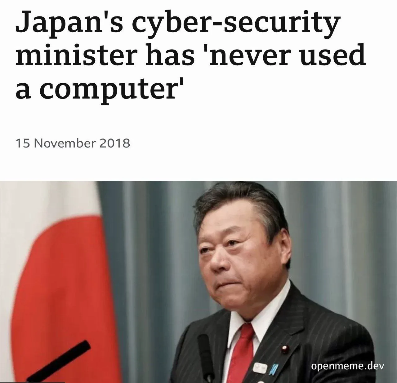 Japan's cyber-security minister has 'never used a computer'