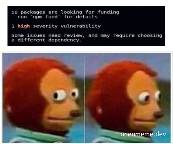 Concerned monkey looking sideways with code errors