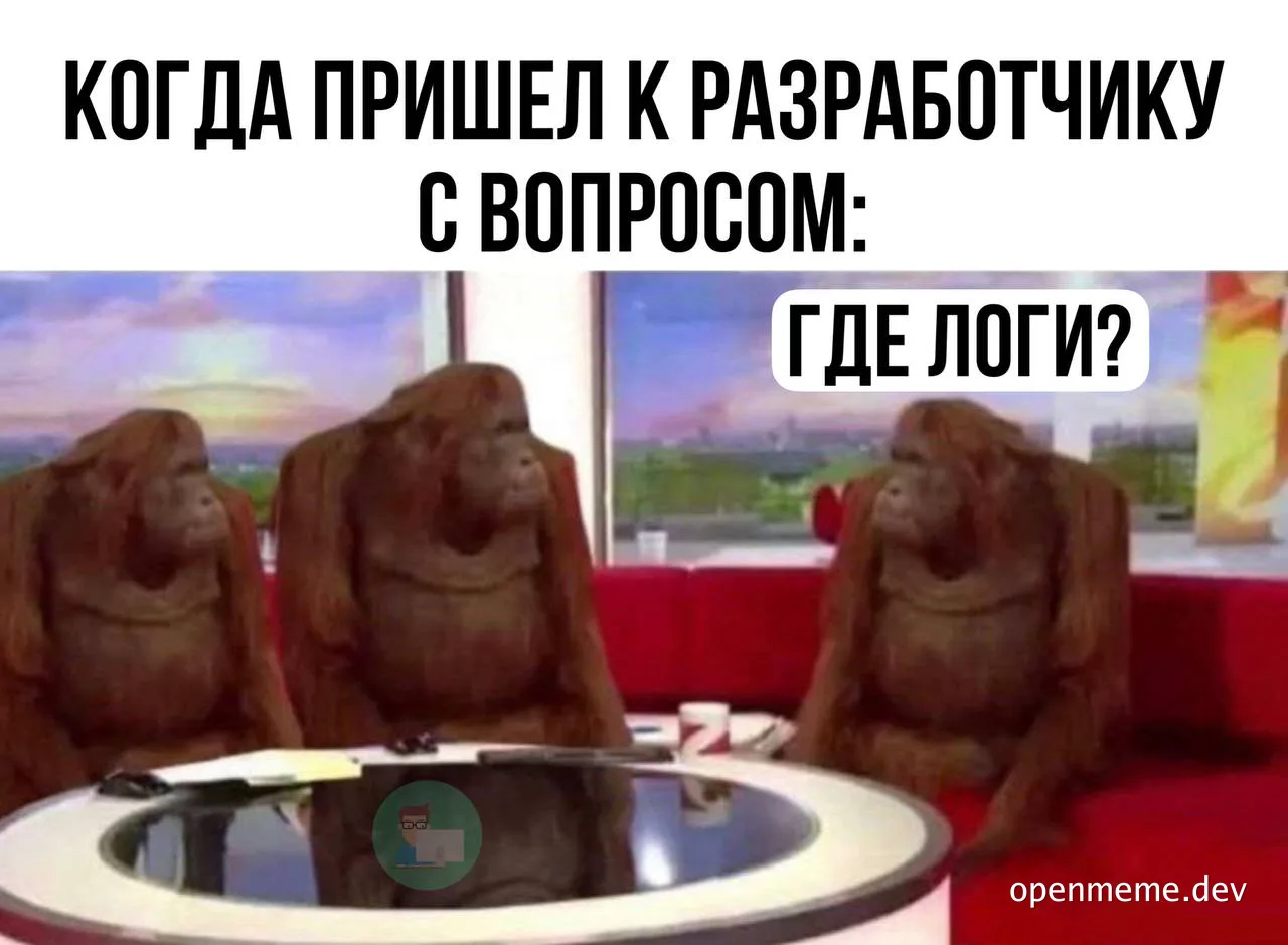 Three monkeys sitting at a round table looking confused