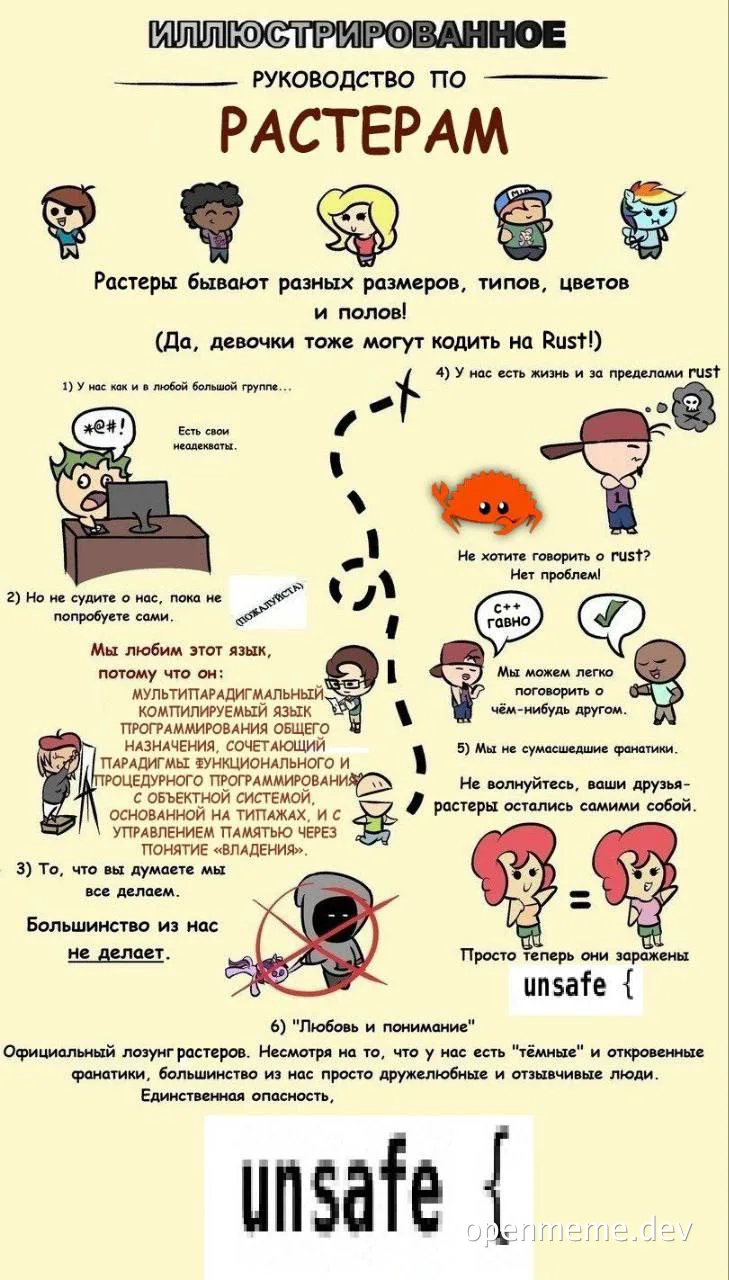 raster meme about rust programming language