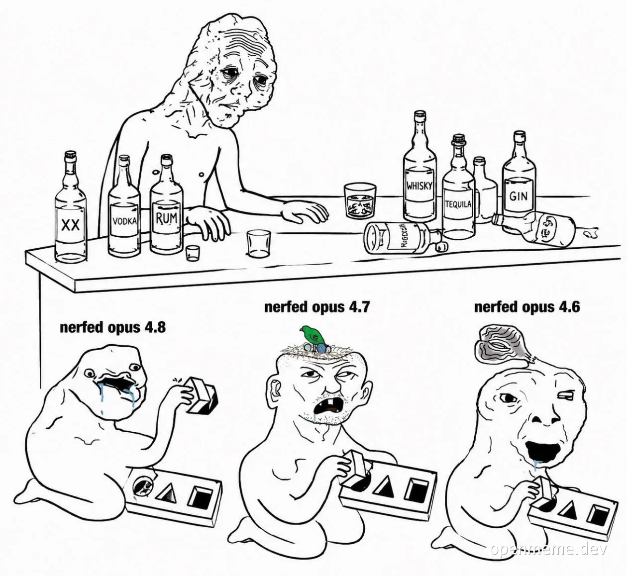 funny meme about nerfing opus versions