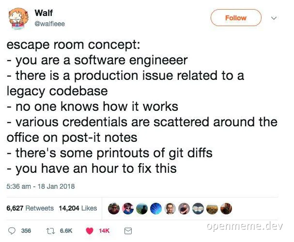 escape room concept for software engineers