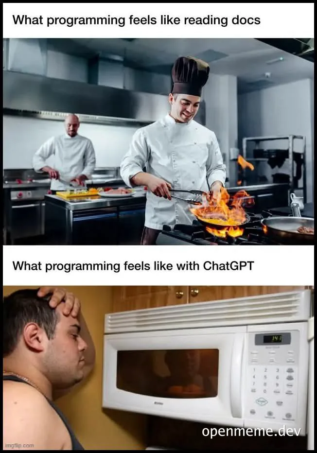 Programmer's struggle with and without ChatGPT