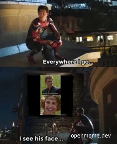 Spider-Man meme with two faces
