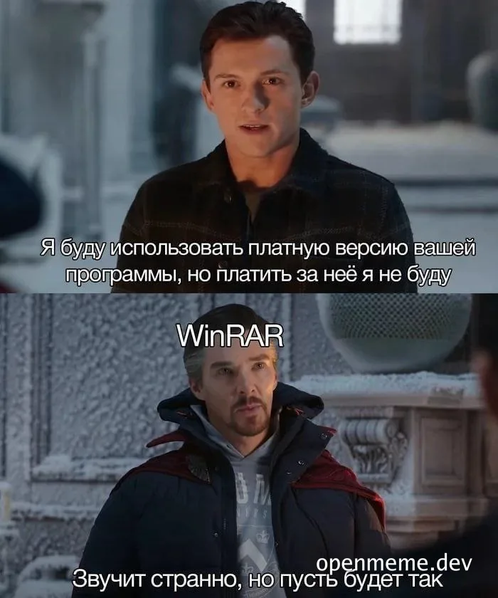 Spider-Man meme about using paid software without paying