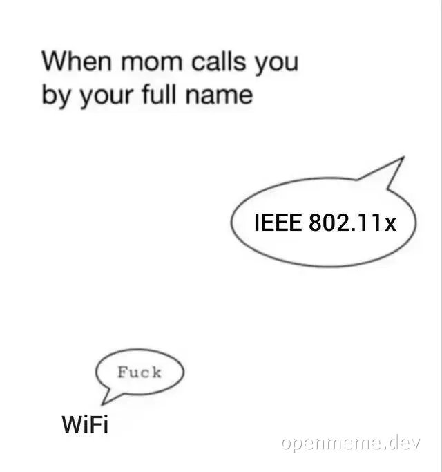 meme about wifi and IEEE 802.11x
