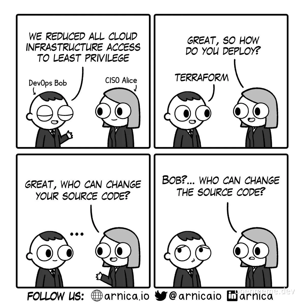 DevOps Bob and CISO Alice discuss least privilege and Terraform