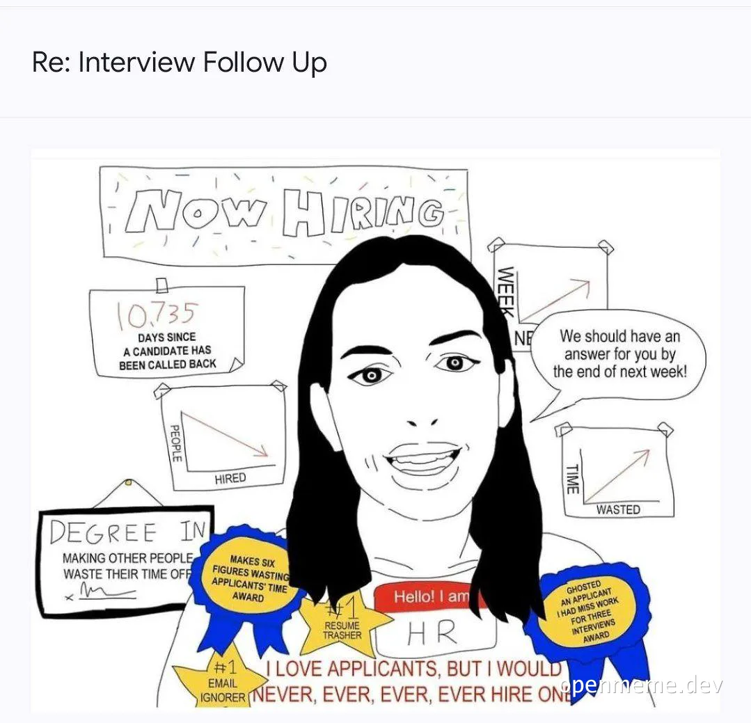 HR meme about ignoring job applicants