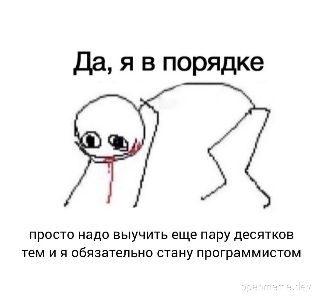 funny programmer meme with a drawn character