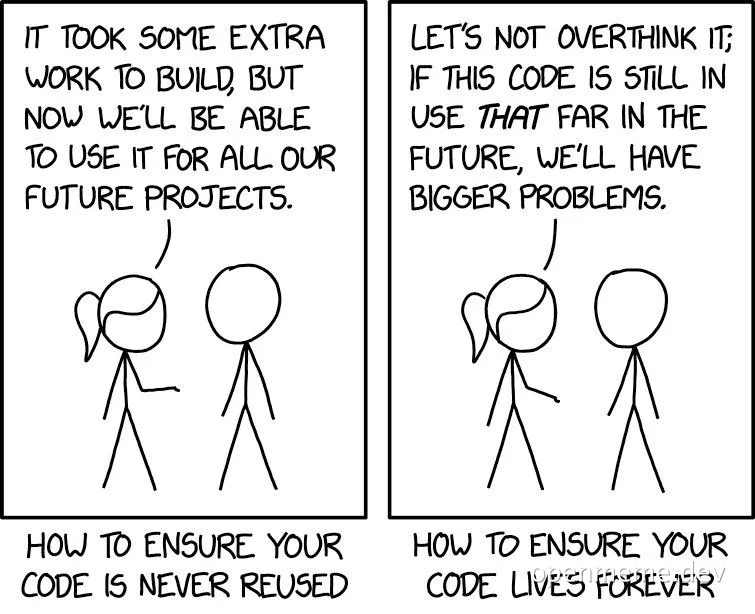stick figure comic about code reuse