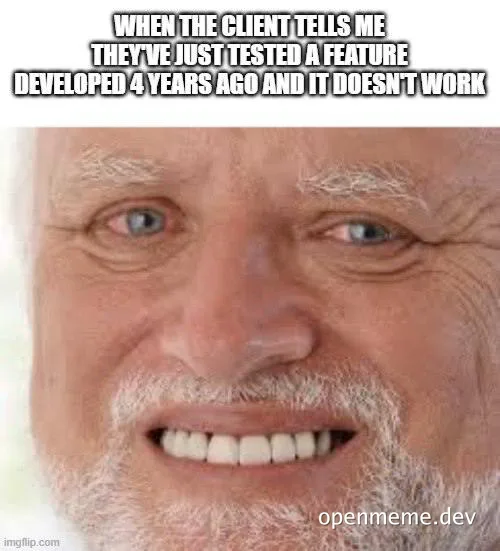 Smiling man with a sarcastic expression