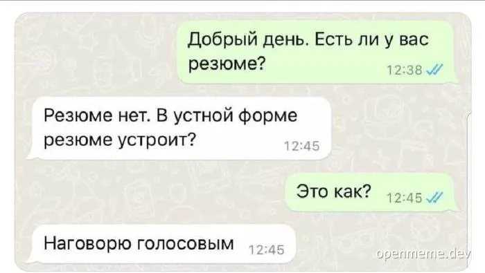 russian job interview meme