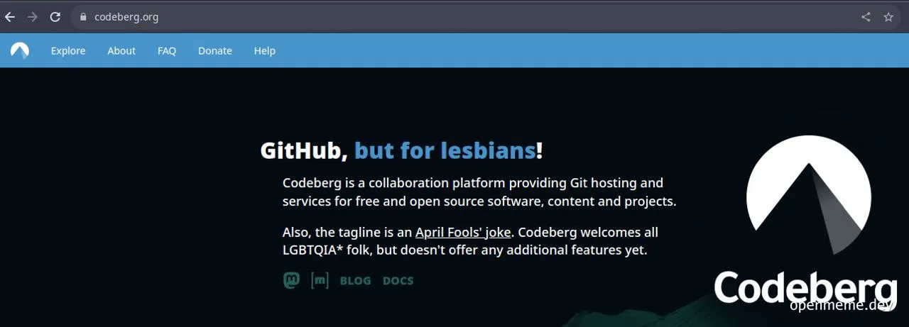 GitHub but for lesbians Codeberg LGBTQIA+ april-fools