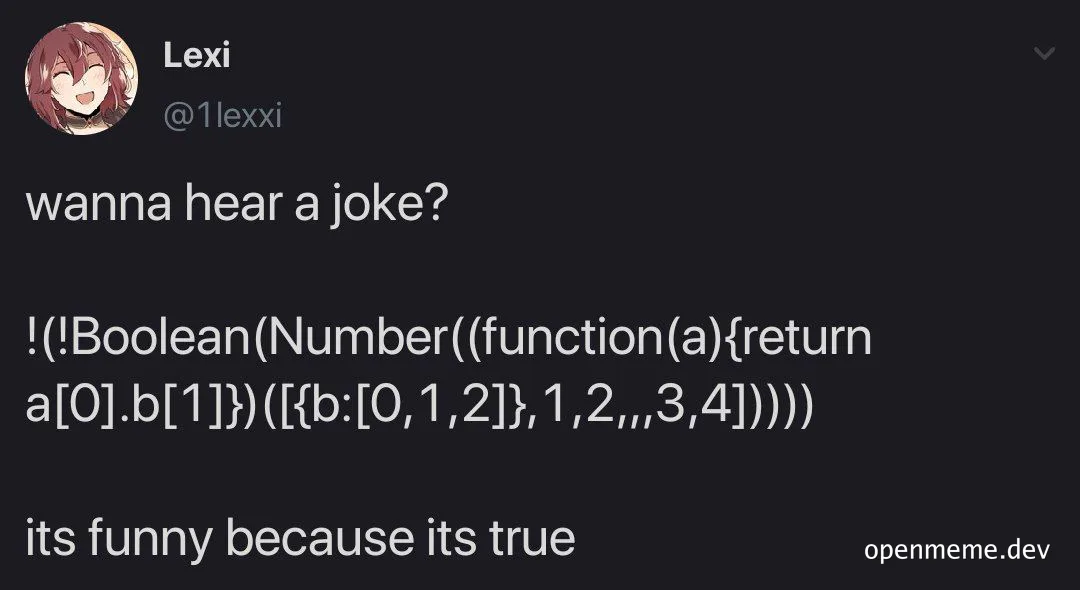a tweet with a programming joke
