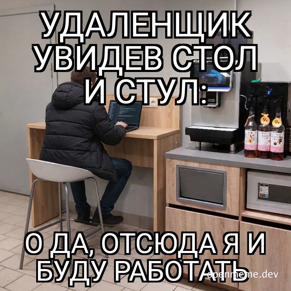 Remote worker excited about simple office setup
