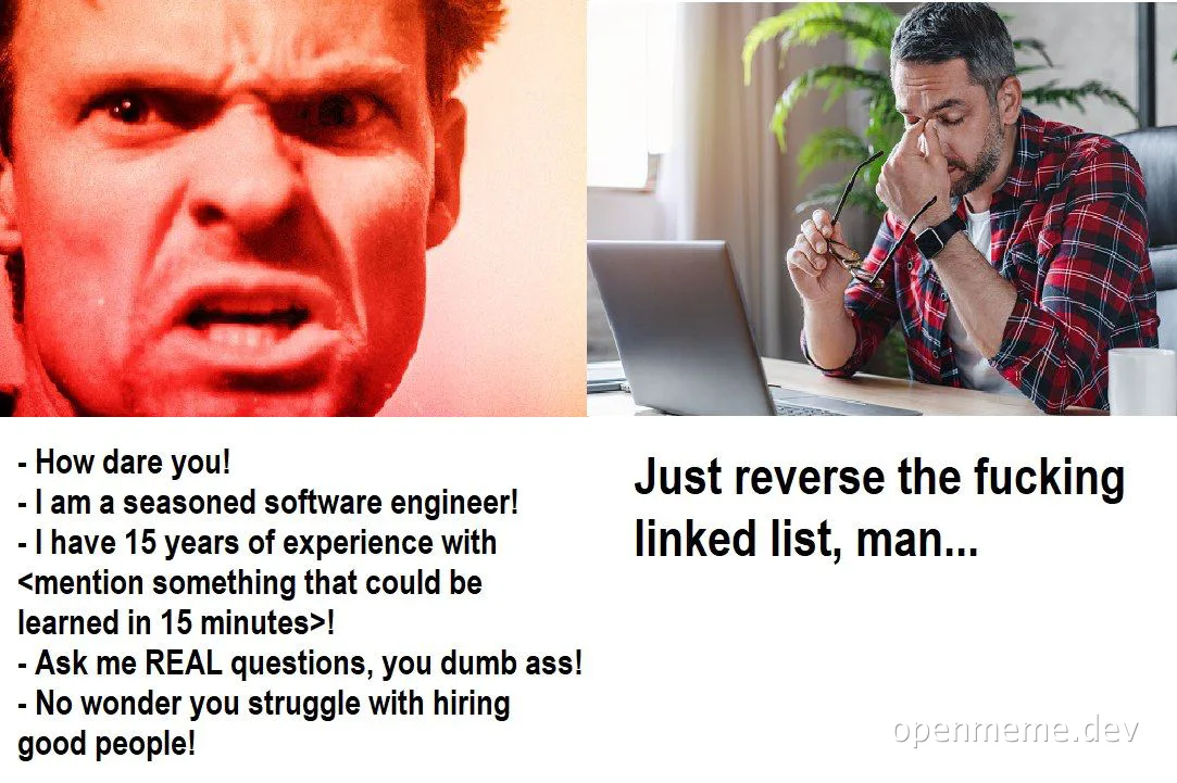 angry software engineer meme
