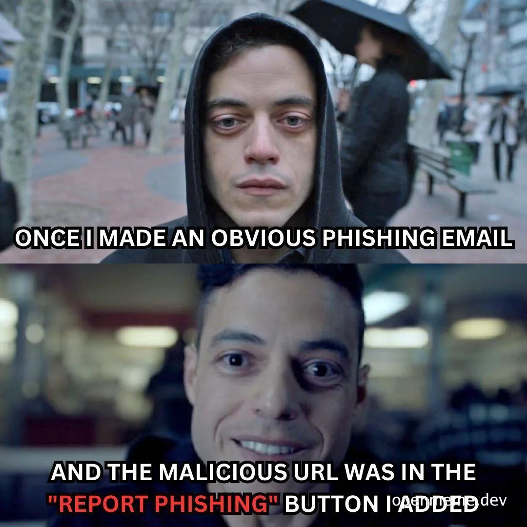 humorous meme about phishing email mistake