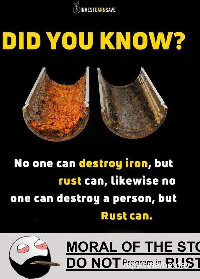 meme about rust programming language