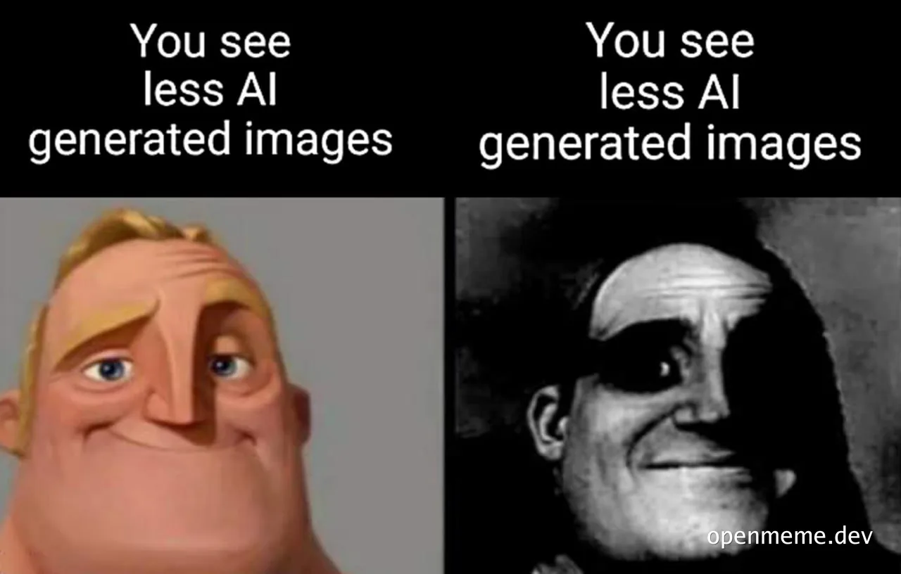 AI-generated image contrast meme
