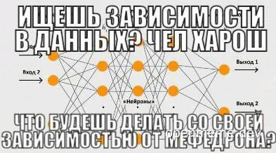 Neural network meme with russian text overlay