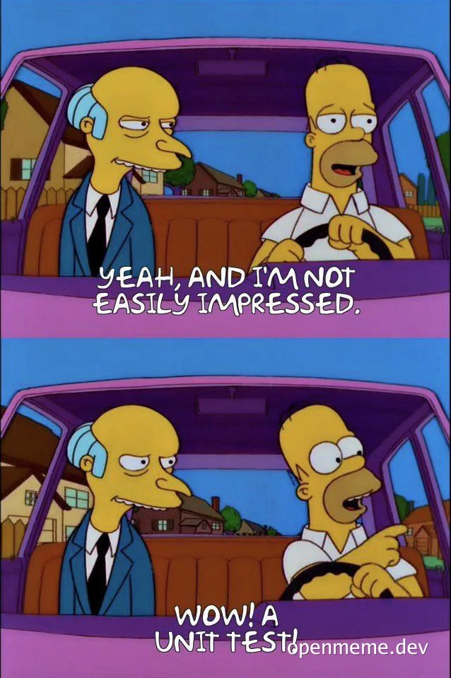 The Simpsons meme about unit tests