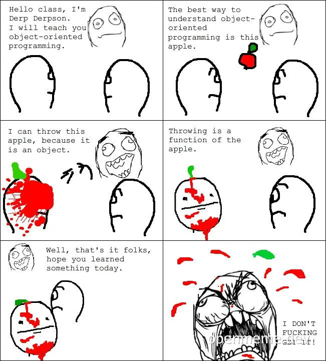 derp teaching object oriented programming meme