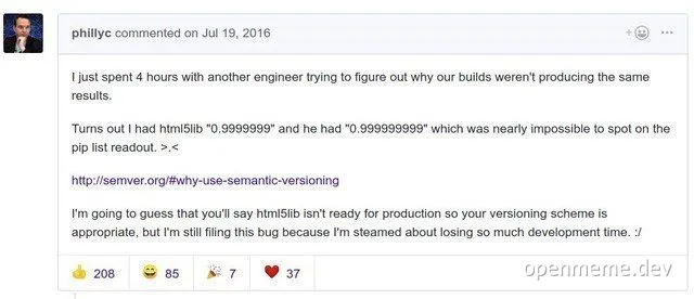 Open-source issue caused by minor version discrepancy