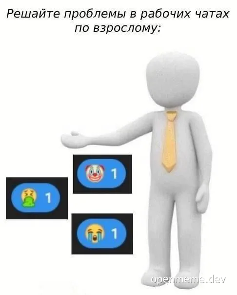 A 3D figure in a yellow tie gesturing towards three reaction emojis with the number 1 on them.