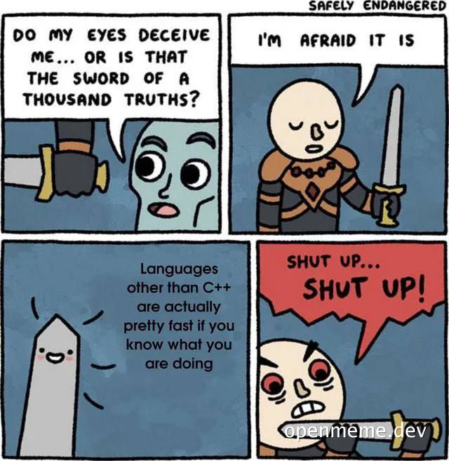 Comic strip about C++ programming language