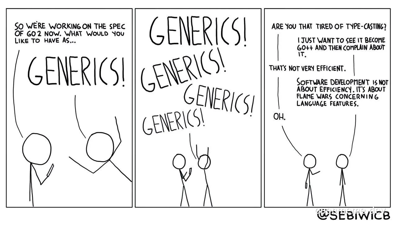 comic about generics in go programming language