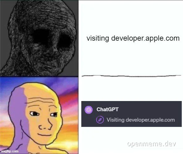AI-assisted developer experience comparison meme