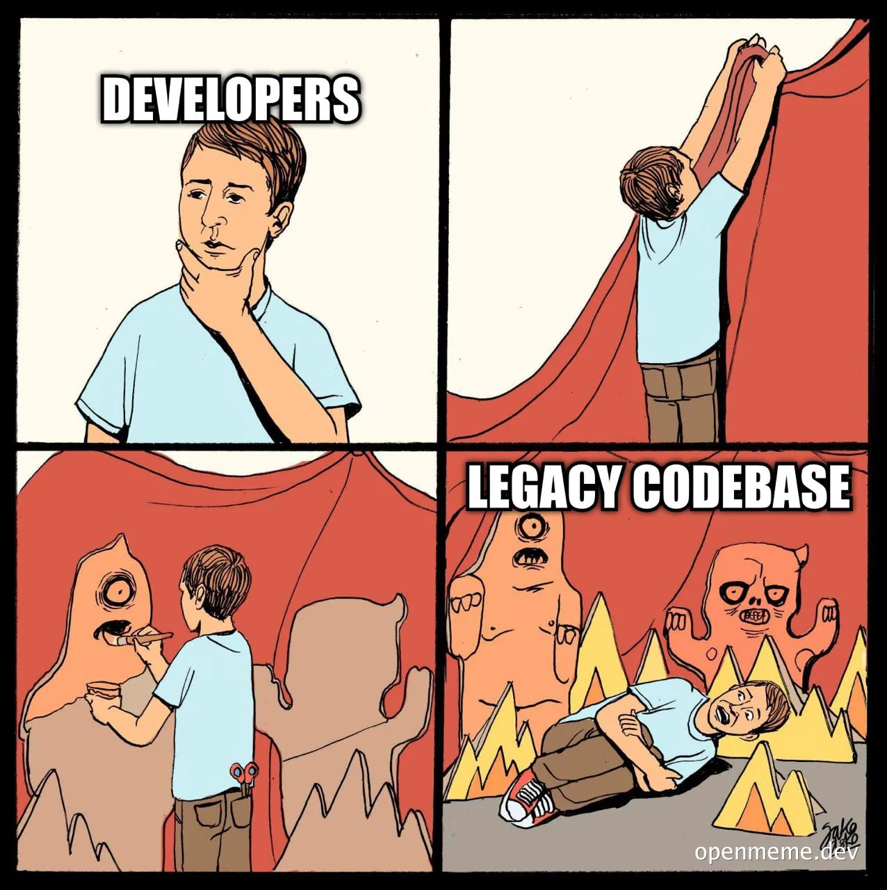 developers reaction to legacy codebase meme