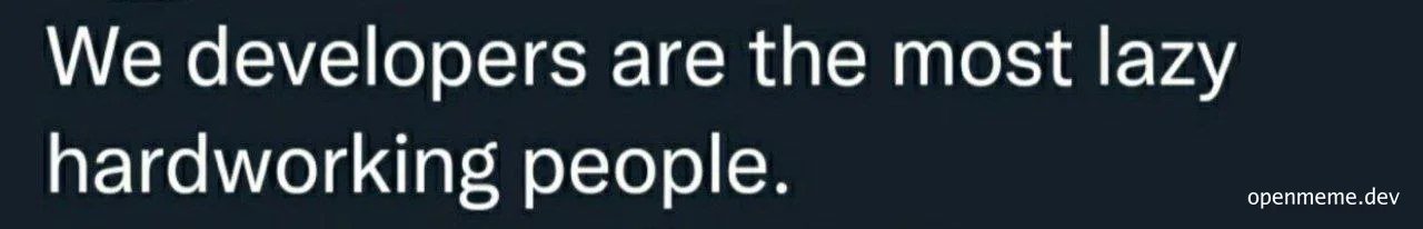 developers are the most lazy hardworking people