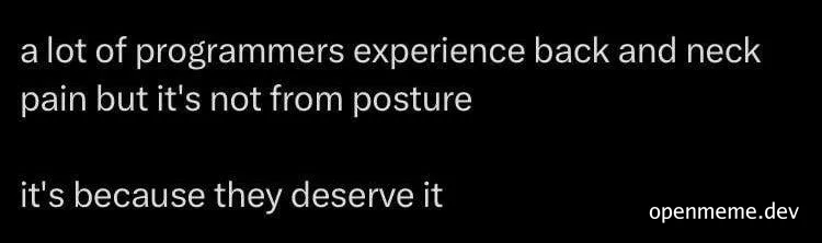programmer back and neck pain meme
