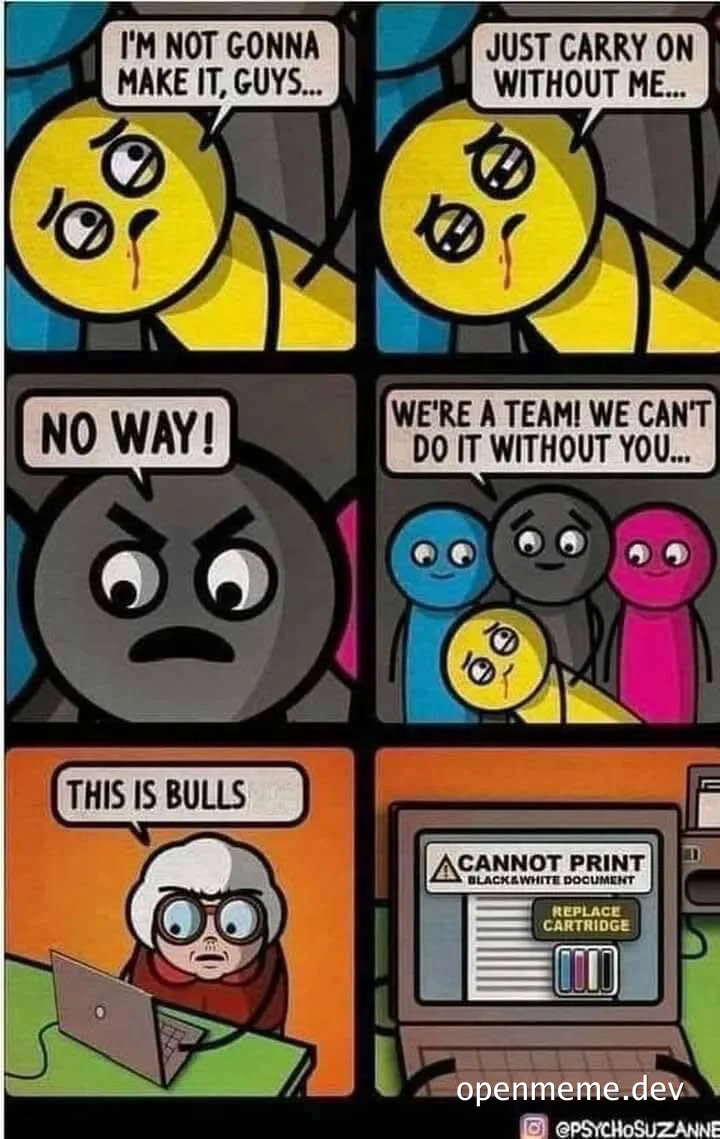 Cartoon meme about printer issues