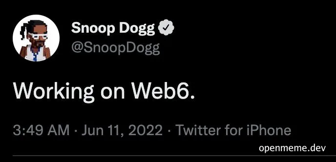 Snoop Dogg meme: Working on Web6
