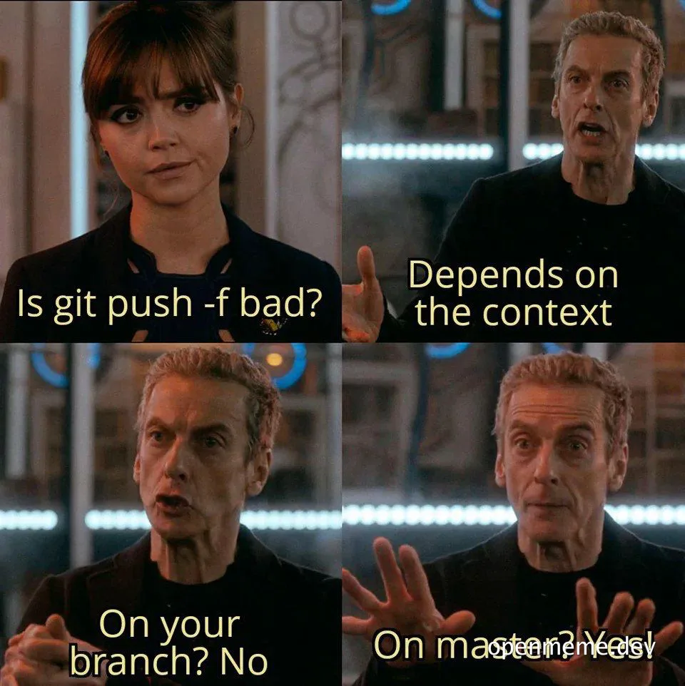 doctor who meme about git push