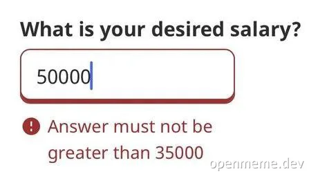 job interview salary question meme
