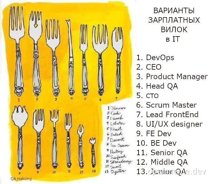 IT job roles and salary forks