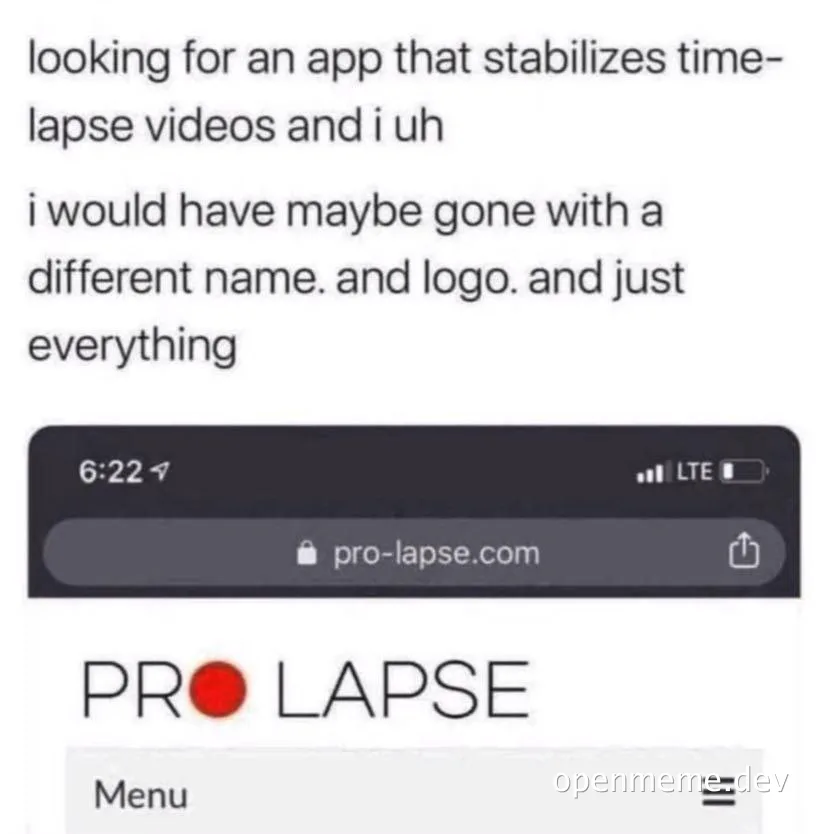 humorous search for video stabilization app with bad naming