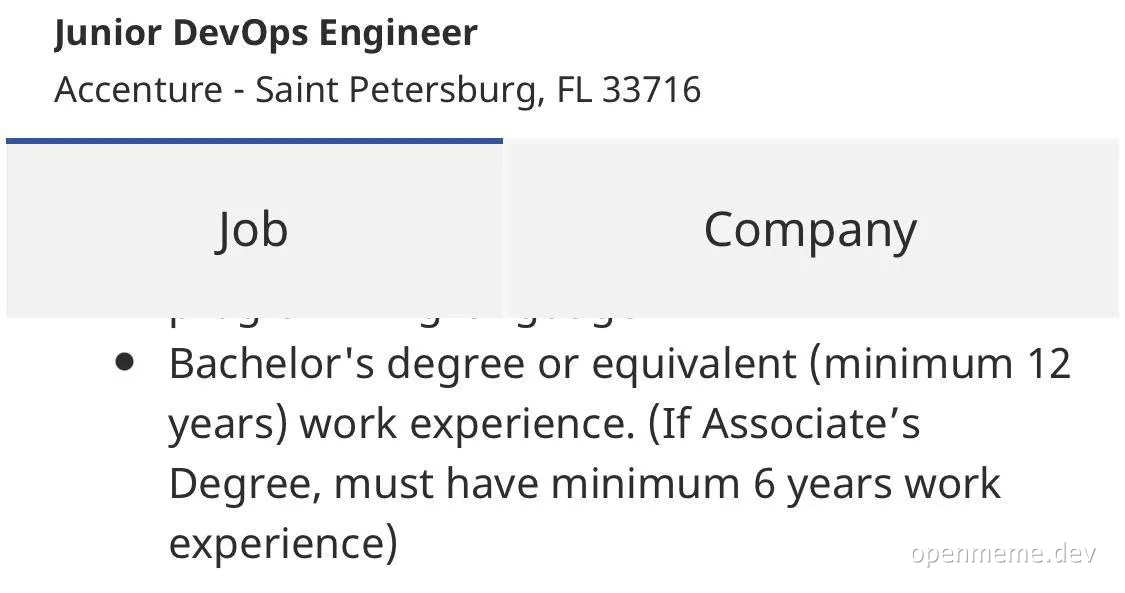 junior devops engineer job meme