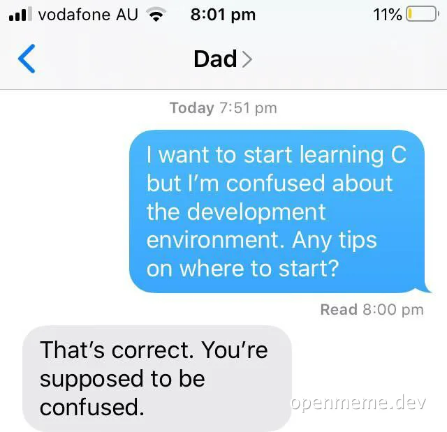 russian dad text message exchange about confused son learning C