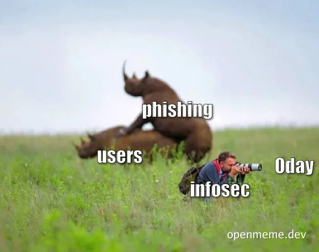 infosec photographer trying to capture Oday while users are busy with phishing