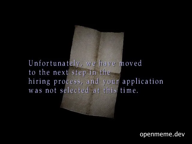 rejection letter hiring process