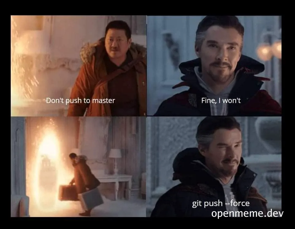 meme about git push --force